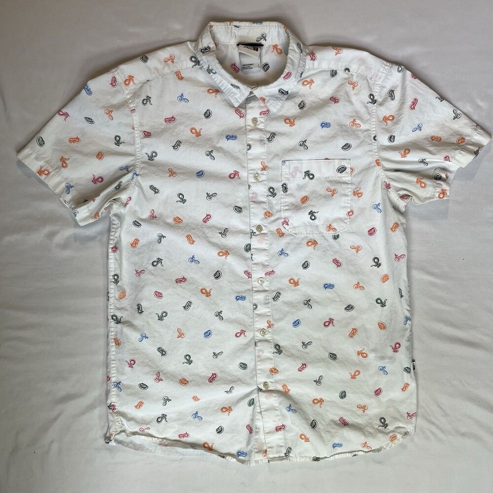 The North Face Baytrail Mens Shirt L Large Short Sleeve Button Up Snake Print